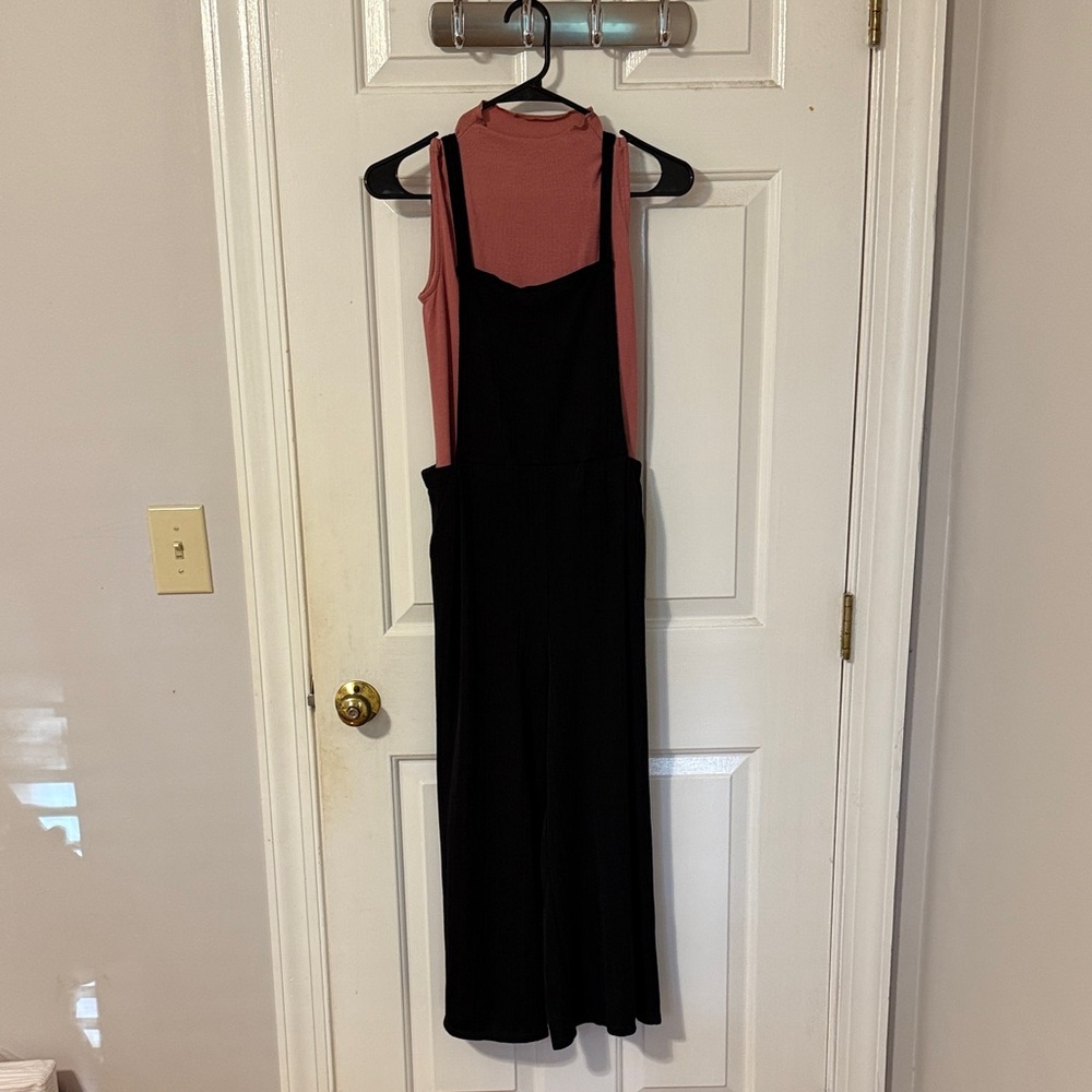 Black Romper with Pink Top